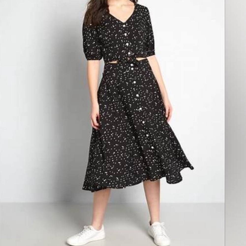 ModCloth X Collectif Megan Tiny Polka Dot Midi Skirt